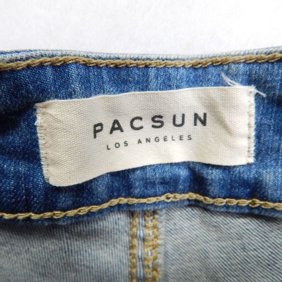 PacSun Juniors High Rise Short Shorts Denim Blue Zip Closure Size 25 - Picture 6 of 8